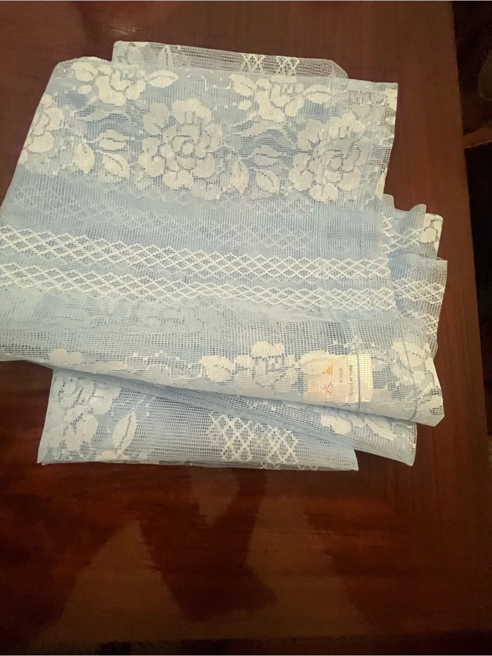 Light Blue Sheer Mesh Fabric Panel/ Curtain (2)